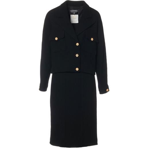 CHANEL Pre-Owned - tailleur in lana anni '90 - donna - lana/seta - 44 - nero