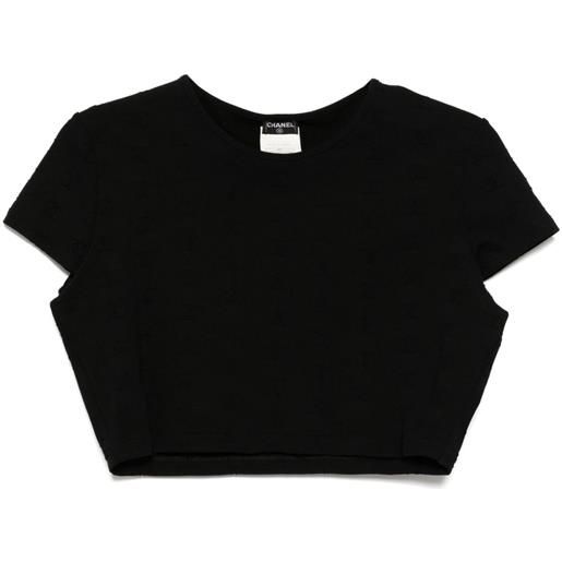 CHANEL Pre-Owned - t-shirt con logo cc 1997 - donna - poliammide/spandex/elastam - taglia unica - nero