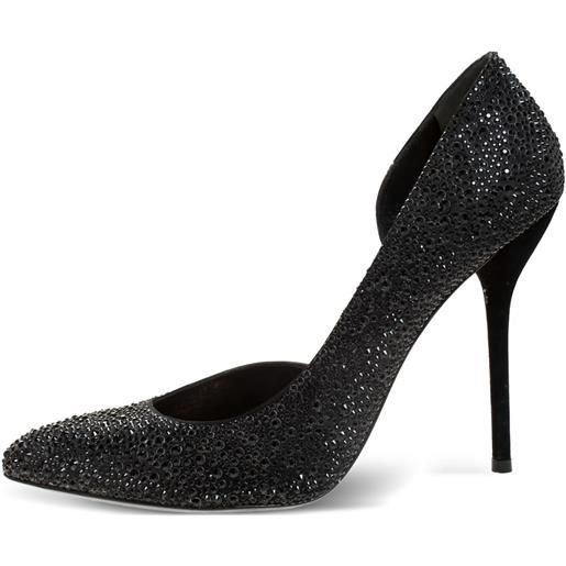 Gucci Pre-Owned - pumps con cristalli 115mm - donna - pelle/pelle scamosciata/raso/pelle - 39 - nero