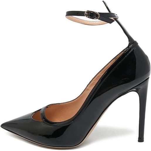 Valentino Garavani Pre-Owned - pumps in pelle con tacco 100mm - donna - pelle di vitello/pelle di vitello/pelle verniciata - 37.5 - nero