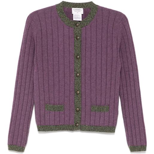 CHANEL Pre-Owned - cardigan in cashmere 1997 - donna - cashmere - 38 - viola