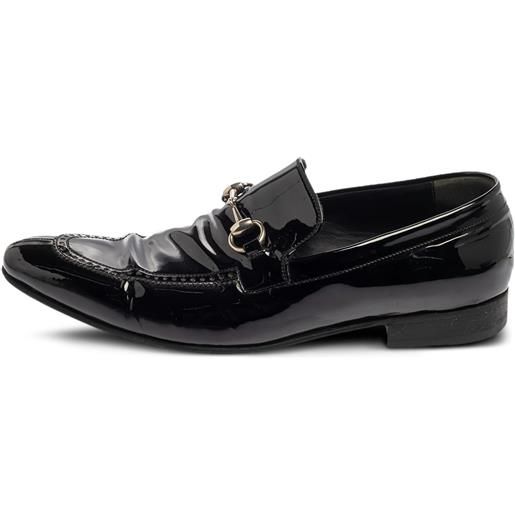 Gucci Pre-Owned - mocassini in pelle con morsetto - uomo - pelle/pelle lucida/pelle - 42 - nero