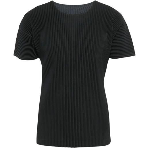 Issey Miyake Pre-Owned - t-shirt plissettata - uomo - poliestere - l - nero