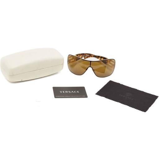 Versace Pre-Owned - occhiali da sole con cristalli - donna - tessuto/metallo - taglia unica - marrone