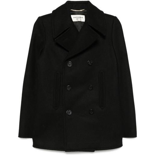 Saint Laurent Pre-Owned - caban in lana - donna - cupro/cotone/lana - 36 - nero