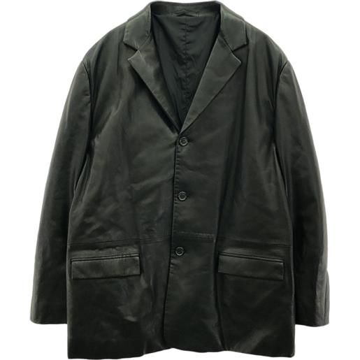 Prada Pre-Owned - giacca imbottita anni 2010 - uomo - pelle di vitello - 50 - nero
