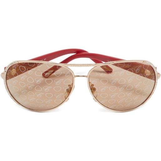 Chopard Pre-Owned - occhiali da sole - donna - cristalli/acetato/metallo - taglia unica - rosso