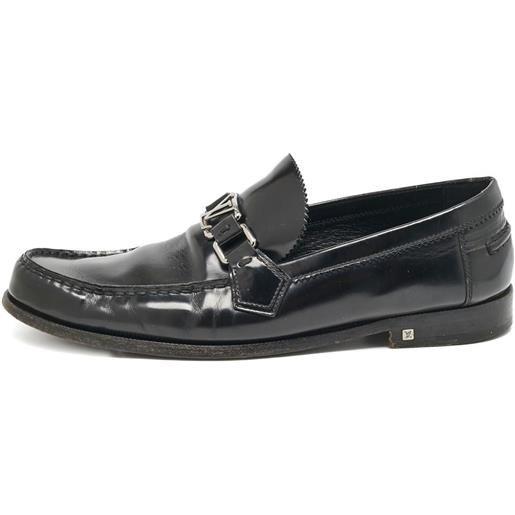 Louis Vuitton Pre-Owned - mocassini major lv con fibbia - uomo - pelle/pelle/pelle - 8.5 - nero