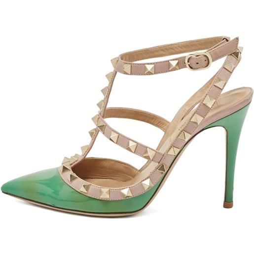 Valentino Garavani Pre-Owned - pumps rockstud 100mm - donna - pelle/pelle/pelle/pelle lucida - 35 - verde