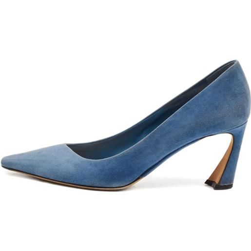 Christian Dior Pre-Owned - pumps a punta in pelle scamosciata - donna - pelle/pelle scamosciata/pelle - 38.5 - blu