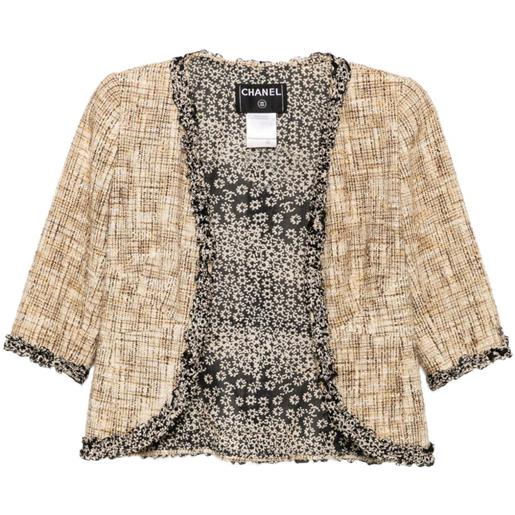 CHANEL Pre-Owned - giacca in tweed 2003 - donna - poliammide/cotone/cotone/elastam/rayon - 36 - marrone