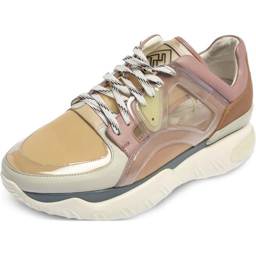 Fendi Pre-Owned - sneakers in pelle - uomo - pelle/gomma/pelle/rete (mesh)/gomma - 41 - toni neutri
