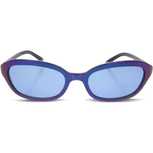 CHANEL Pre-Owned - occhiali da sole ovali 1990-2000 - donna - acrilico - taglia unica - blu