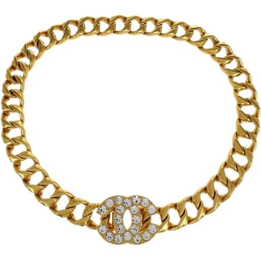 CHANEL Pre-Owned - cintura a catena 1995 - donna - pietre sintetiche/ottone placcato in oro - taglia unica