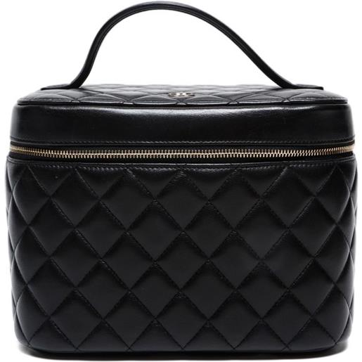 CHANEL Pre-Owned - trousse trapuntata in pelle di agnello 2016-2017 - donna - pelle di agnello/pelle di vitello - taglia unica - nero