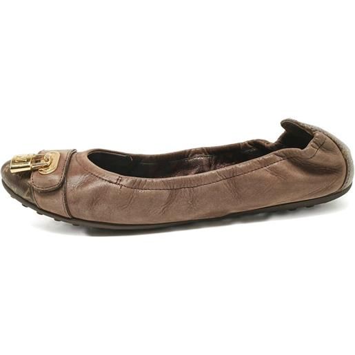 Louis Vuitton Pre-Owned - ballerine lucky 2024 - donna - pelle di nubuck/pelle di vitello/tela/pelle di vitello/gomma - 38 - marrone