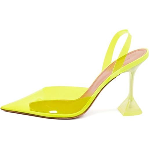 Amina Muaddi - pumps holli glass 105mm pre-owned - donna - pelle/pvc/pelle - 40.5 - giallo