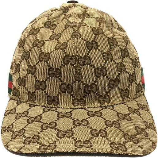 Gucci Pre-Owned - cappello da baseball gg supreme 2020 - donna - poliestere - taglia unica - toni neutri