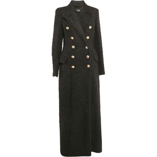 Balmain Pre-Owned - cappotto doppiopetto - donna - shearling d'agnello - l - nero