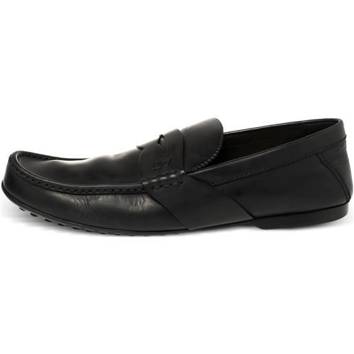 Louis Vuitton Pre-Owned - mocassini in pelle - uomo - pelle di vitello/gomma/pelle - 43.5 - nero