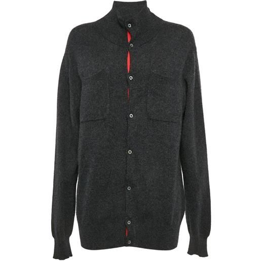 Shanghai Tang - cardigan con bottoni - donna - cashmere/lana/seta - l - grigio