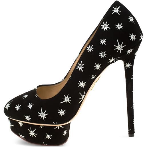 Charlotte Olympia - pumps dolly con plateau 145mm - donna - pelle/pelle scamosciata/pelle - 38.5 - nero