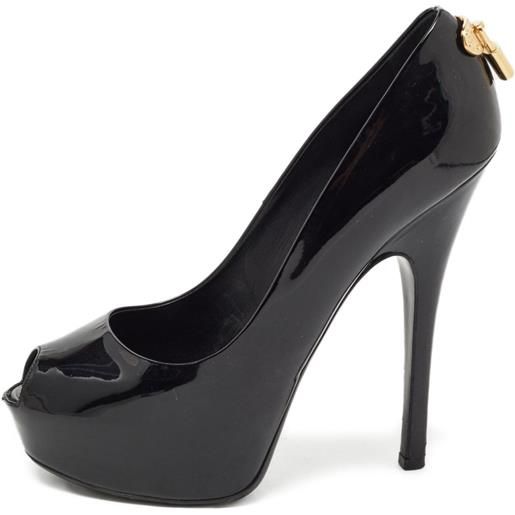 Louis Vuitton Pre-Owned - pumps oh really!150mm - donna - pelle/pelle/pelle lucida - 39.5 - nero