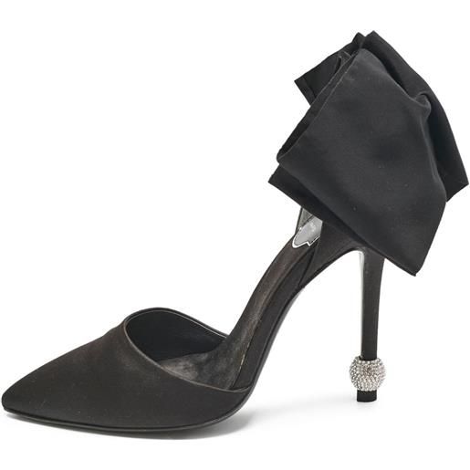 Roger Vivier Vintage - pumps con fiocco pre-owned 110mm - donna - pelle/raso/pelle - 36 - nero