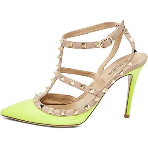 Valentino Garavani Pre-Owned - pumps in pelle 100mm - donna - pelle/pelle/pelle - 38.5 - toni neutri