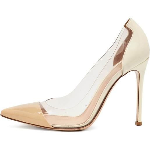 Gianvito Rossi - pumps a punta - donna - pelle di vitello/pelle di vitello/pvc/pelle verniciata/pvc - 37 - toni neutri