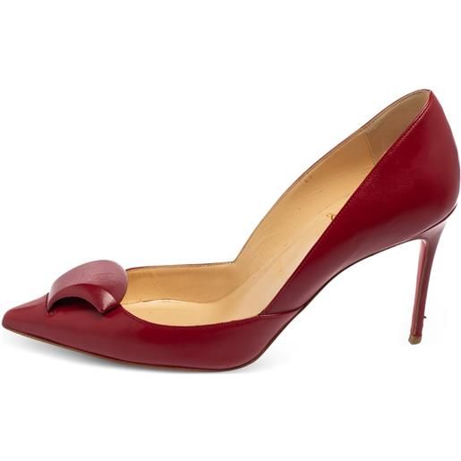 Christian Louboutin Pre-Owned - pumps in pelle 80mm - donna - pelle/pelle/pelle - 36.5 - rosso