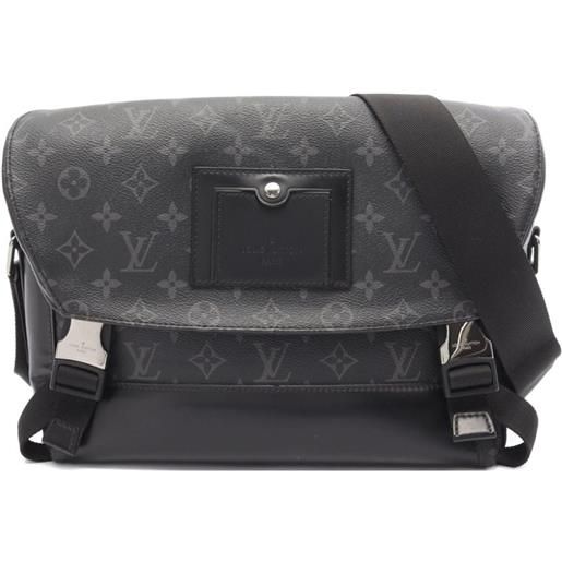 Louis Vuitton Pre-Owned - borsa a spalla messenger voyage pm monogram eclipse 2017 - uomo - pvc/pelle di vitello/tela - taglia unica - nero