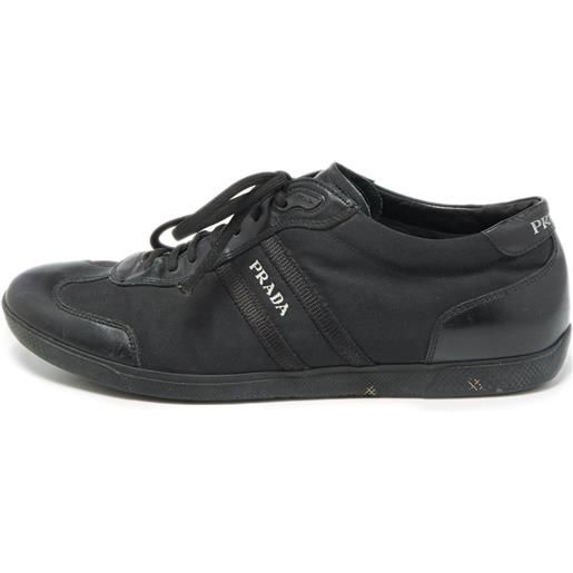 Prada Pre-Owned - sneakers in pelle - uomo - tela/gomma/pelle/pelle - 43 - nero