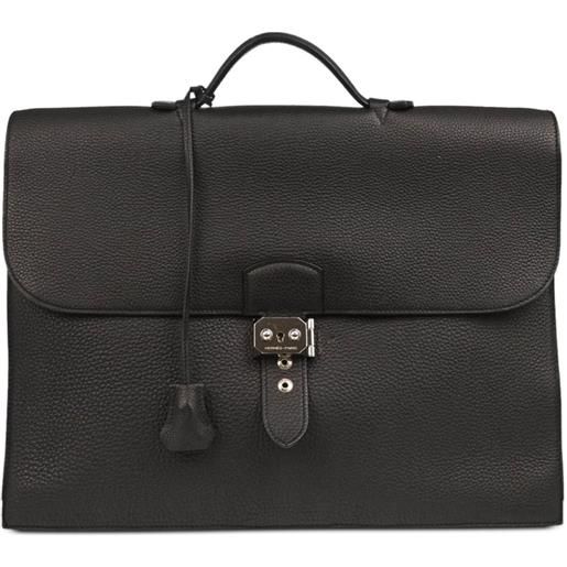 Hermès Pre-Owned - portadocumenti sac a depeche 38 2015 - uomo - pelle di vitello - taglia unica - nero