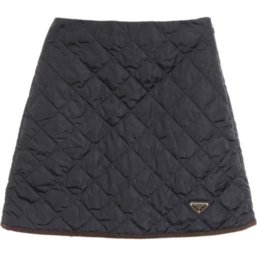 Prada Pre-Owned - minigonna re-nylon trapuntata anni 2010 - donna - nylon - 38 - nero