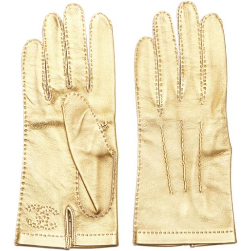 CHANEL Pre-Owned - guanti in pelle 1990-2000 - donna - pelle di vitello - taglia unica - oro