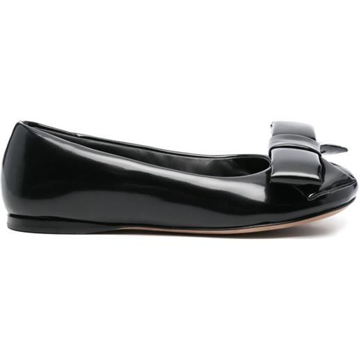 Loewe Pre-Owned - ballerine puffy - donna - pelle verniciata/pelle di vitello/pelle di vitello - 35 - nero