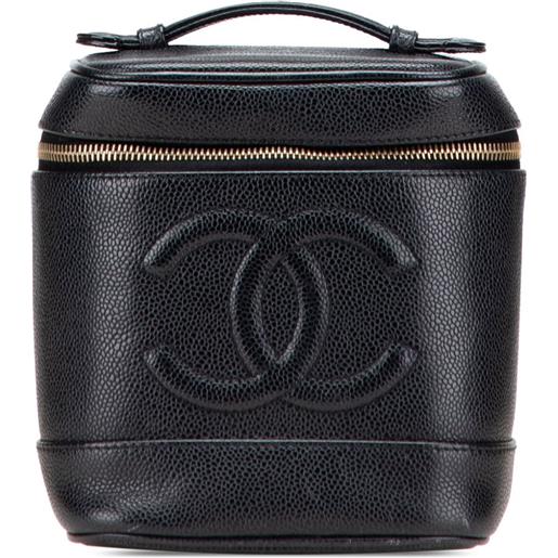 CHANEL Pre-Owned - trousse cc in pelle caviar 2002-2003 - unisex - pelle caviar - taglia unica - nero