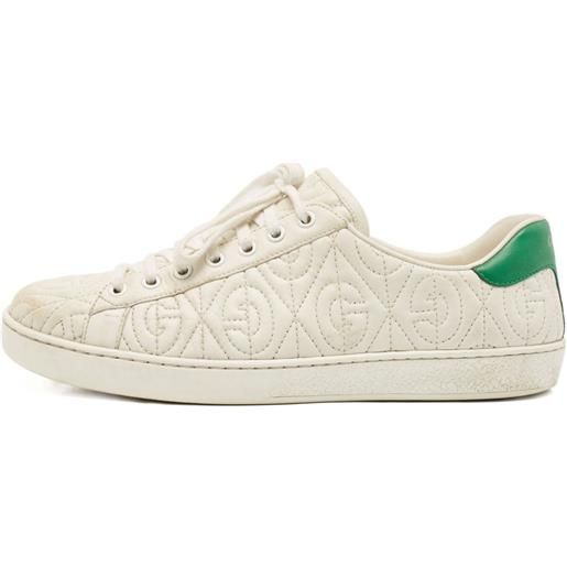 Gucci Pre-Owned - sneakers ace rhombus 2024 - uomo - pelle di vitello/gomma/pelle di vitello - 42 - bianco