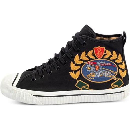 Burberry Pre-Owned - sneakers alte kingly big c - uomo - gomma/pelle/tela - 40 - nero