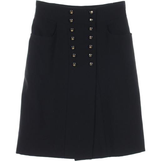 CHANEL Pre-Owned - gonna a portafoglio coco-mark 1986-1988 - donna - lana - taglia unica - nero