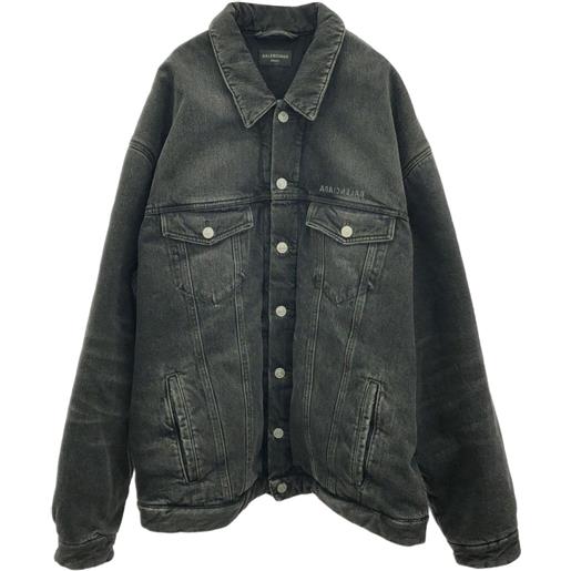 Balenciaga Pre-Owned - giacca denim con logo anni 2010 - unisex - denim - 44 - nero