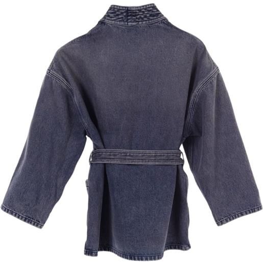 Christian Dior Pre-Owned - giacca denim con ricamo anni 2010 - donna - cotone - 38 - blu