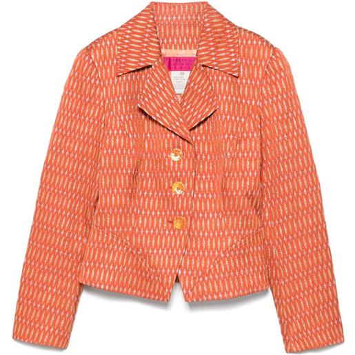 Christian Lacroix Pre-Owned - giacca con motivo jacquard anni '80 - donna - acrilico/seta/poliestere/poliammide - 40 - arancione