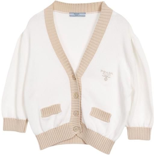 Prada Pre-Owned - cardigan a coste anni 2010 - donna - cotone - 42 - bianco
