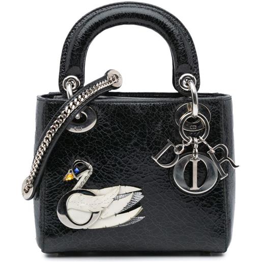 Christian Dior Pre-Owned - borsa a tracolla m in pelle di cervo effetto ceramica con applicazione gioiello a forma di cigno 2016 - donna - pelle -. . . 