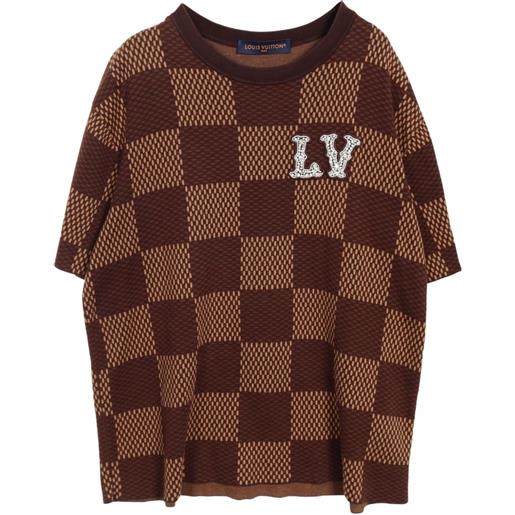 Louis Vuitton Pre-Owned - t-shirt damier ebène anni 2010 - uomo - cotone - xl - marrone