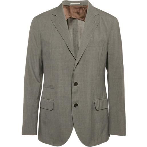 Loro Piana Pre-Owned - blazer monopetto - uomo - seta/lana - l - grigio