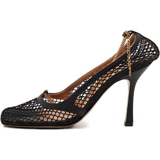 Bottega Veneta Pre-Owned - pumps in rete con tacco 95mm - donna - rete (mesh)/rete (mesh)/gomma/pelle/pelle - 38.5 - nero