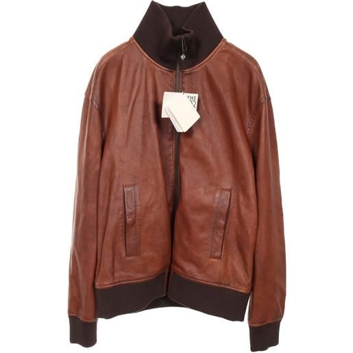Loewe Pre-Owned - giacca con zip anni 2020 - uomo - pelle di vitello - 48 - marrone